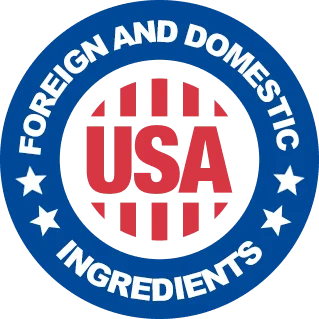 Foreign and Domestic USA ingredients badge